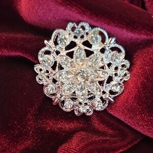 Beautiful Silver Floral Brooch